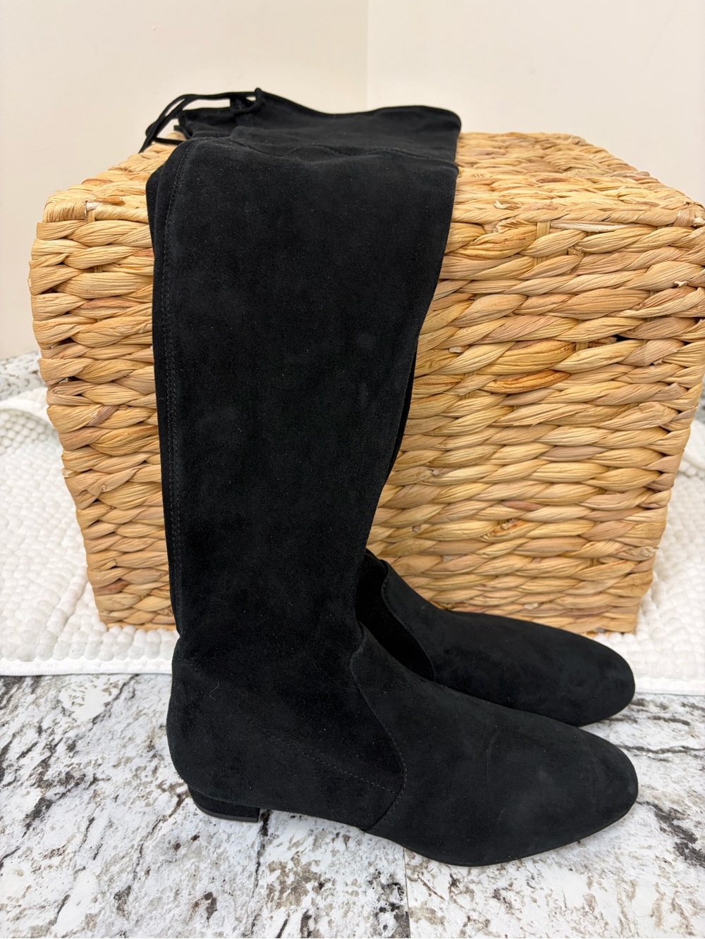 Stuart Weitzman Tall Black Suede Over-the-Knee Boots